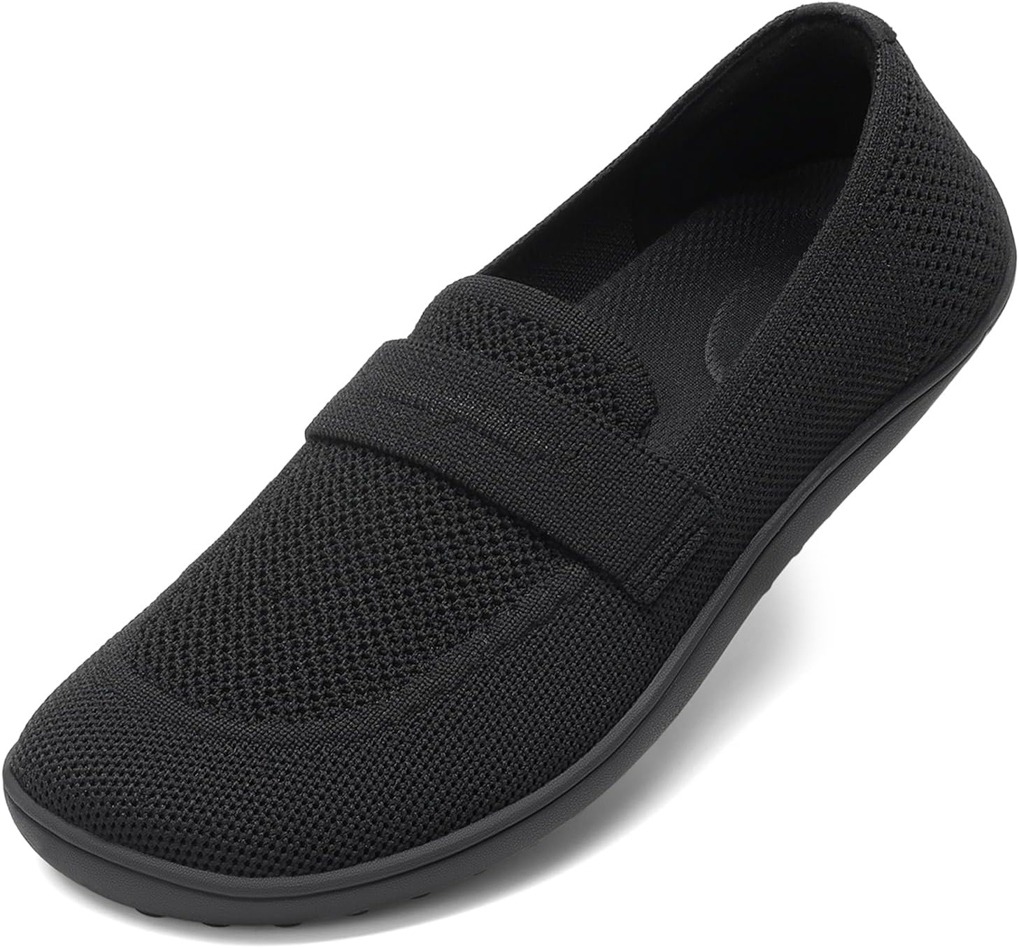 image:imageDREAM PAIRS Women Comfort Wide Toe Barefoot Knit LoafersBlack
