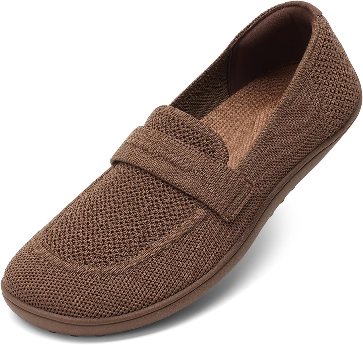 image:imageDREAM PAIRS Women Comfort Wide Toe Barefoot Knit LoafersBrown