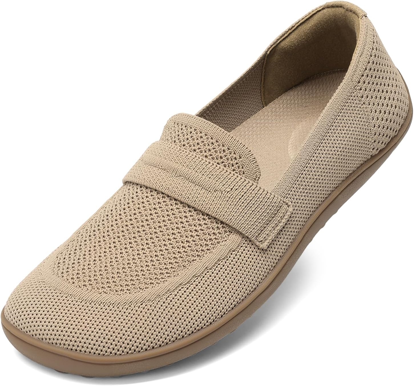 image:imageDREAM PAIRS Women Comfort Wide Toe Barefoot Knit LoafersNude