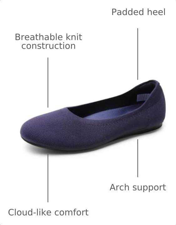 image:imageDREAM PAIRS Womens Dress Knit Ballet Comfort FlatsNavy
