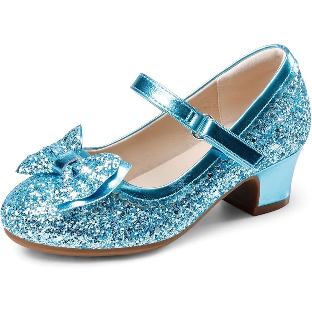 image:imageDREAM PAIRS Girls Glitter Dress Shoes Mary Jane HeelsBlue