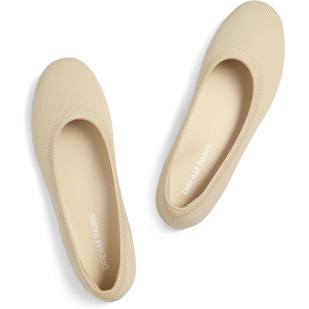 image:imageDREAM PAIRS Womens Dress Knit Ballet Comfort FlatsAll Nude