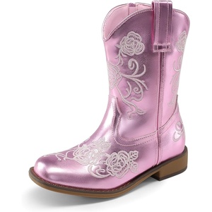 DREAM PAIRS Girls Cowboy Cowgirl Western Boots(Purple)