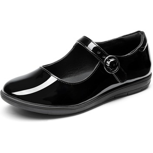 DREAM PAIRS Girls Mary Jane School Uniform Shoes(Black/Patent)