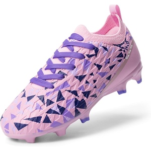 DREAM PAIRS Kids High-Speed Soccer Cleats(Pink/Purple)