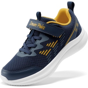 DREAM PAIRS Kids Shoes Tennis Sneakers(Dark Blue/Yellow)