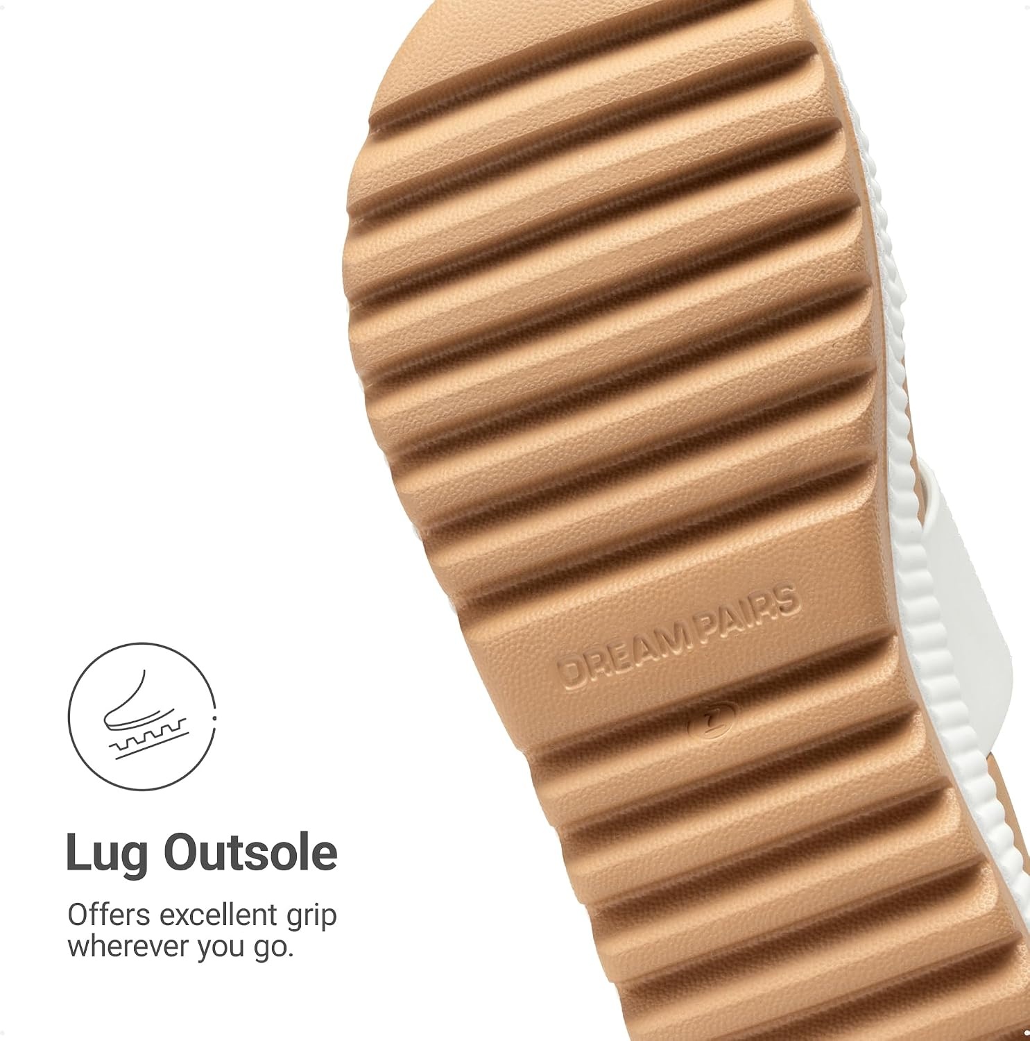 image:imageDREAM PAIRS Womens Platform Slip on Adjustable Sandals Lightweight Comfortable NonSlip Vacation Beach Chunky Open Toe Wedges for Summer Waterproof Shoes 2026White