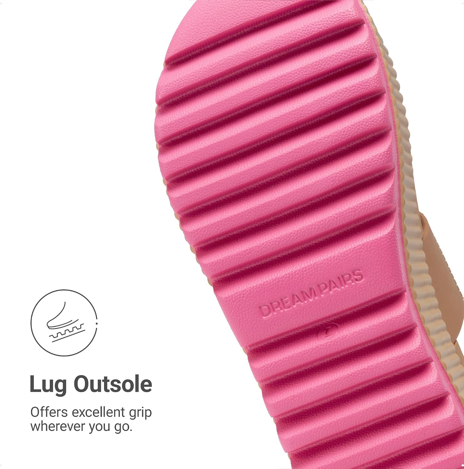 image:imageDREAM PAIRS Womens Platform Slip on Adjustable Sandals Lightweight Comfortable NonSlip Vacation Beach Chunky Open Toe Wedges for Summer Waterproof Shoes 2026Camel