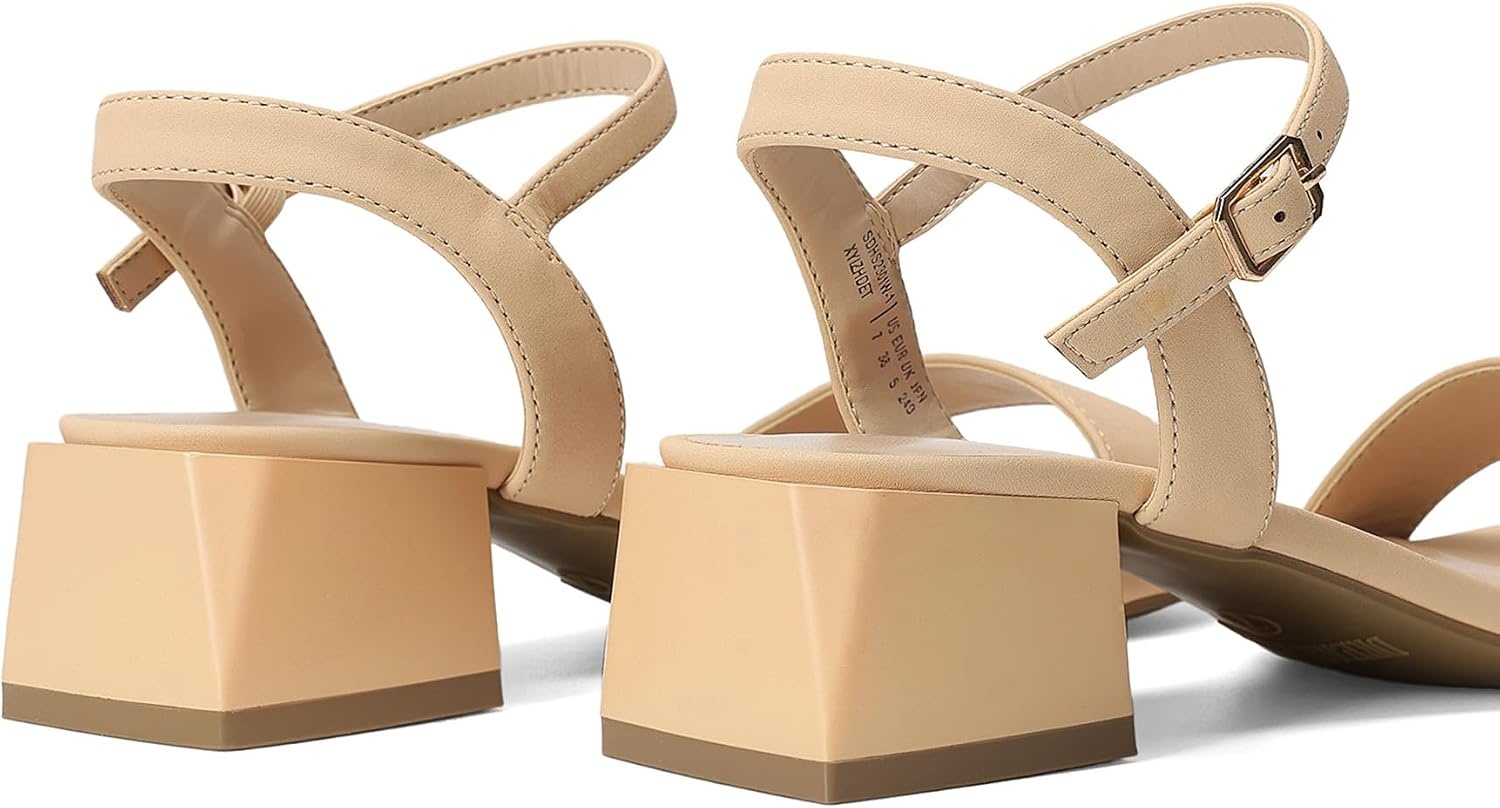 image:imageDREAM PAIRS Womens Chunky Low Block Heel Dress SandalsNudenubuck