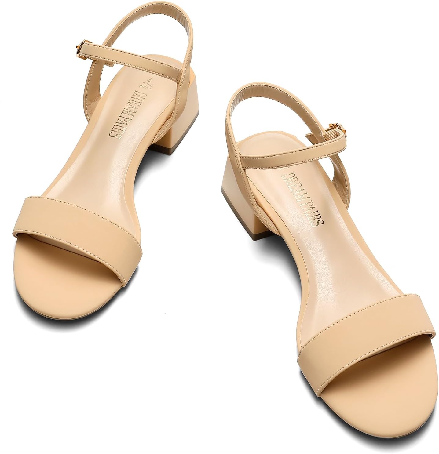 image:imageDREAM PAIRS Womens Chunky Low Block Heel Dress SandalsNudenubuck