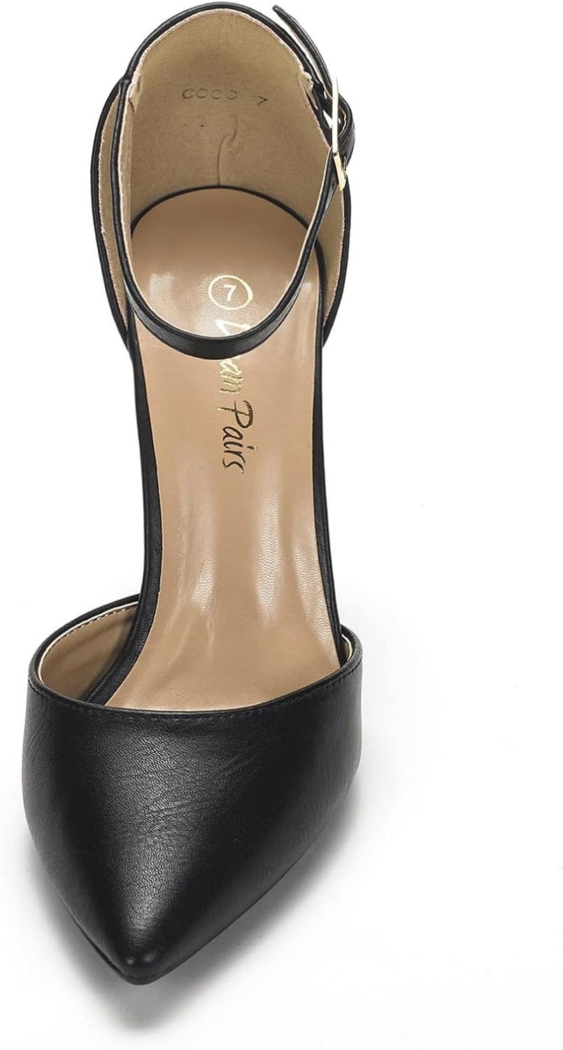image:imageDREAM PAIRS Womens Coco High Heels Chunky PumpsBlackPu