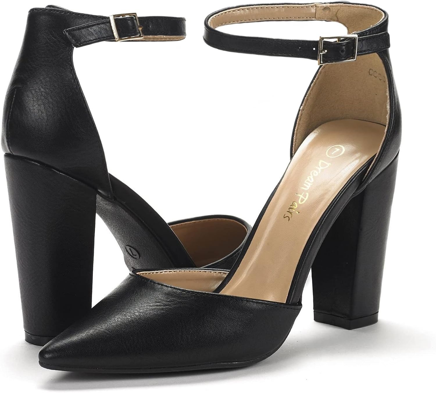image:imageDREAM PAIRS Womens Coco High Heels Chunky PumpsBlackPu