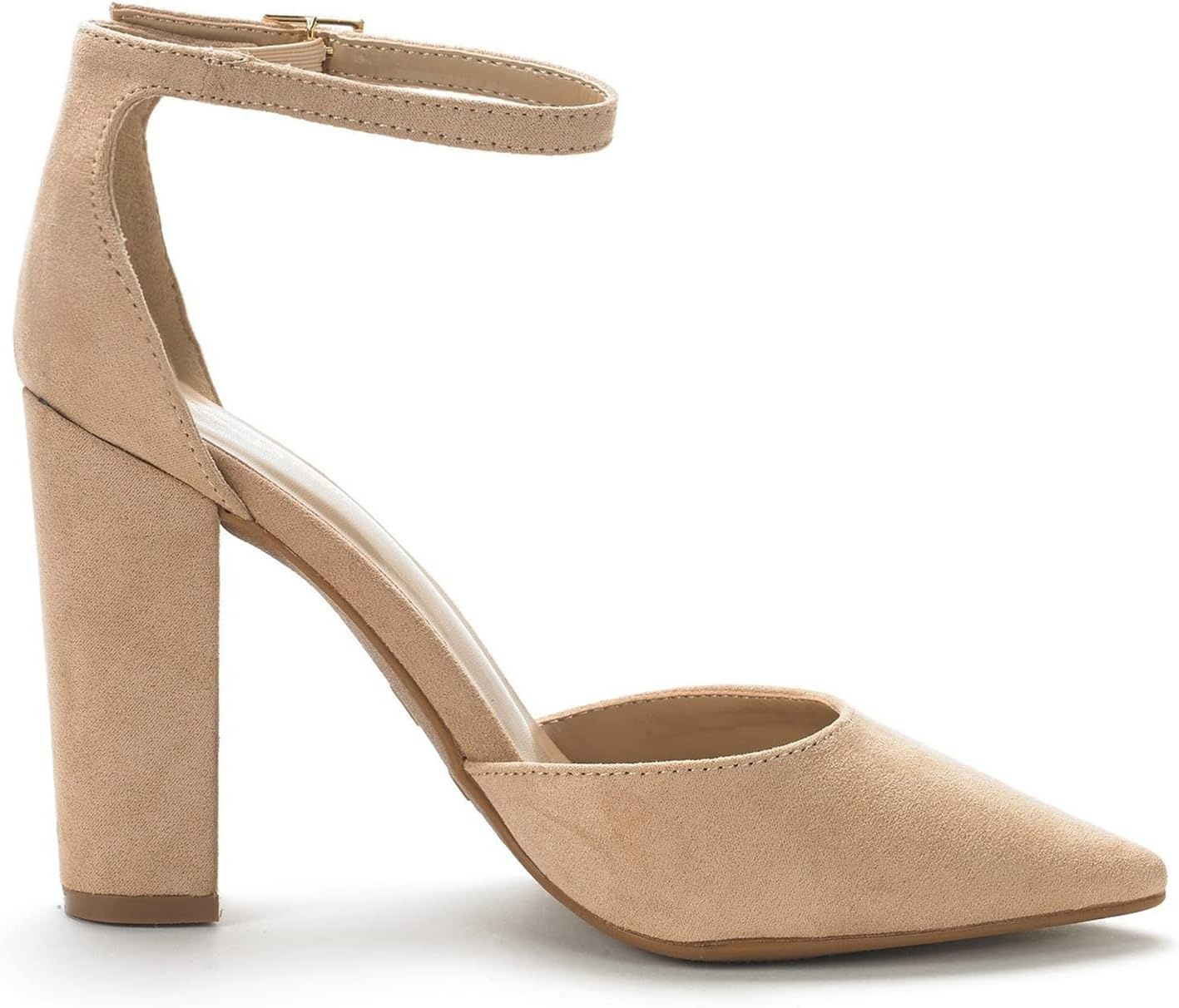 image:imageDREAM PAIRS Womens Coco High Heels Chunky PumpsNudeSuede