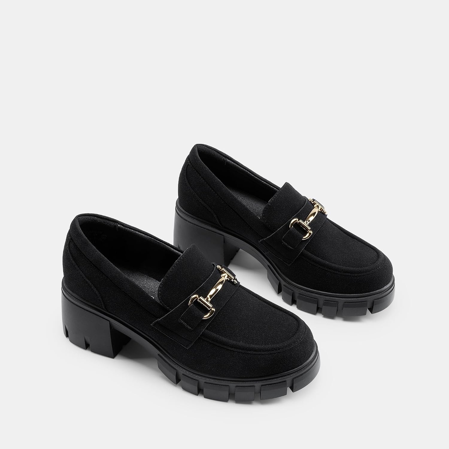 image:imageDREAM PAIRS Womens Platform Chunky LoafersAll Black