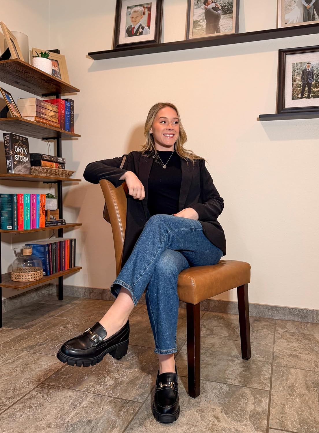 image:imageDREAM PAIRS Womens Platform Chunky LoafersBlack