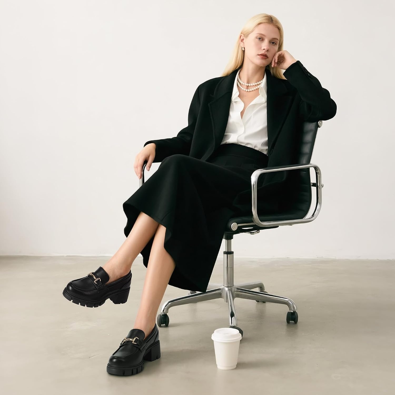 image:imageDREAM PAIRS Womens Platform Chunky LoafersBlack
