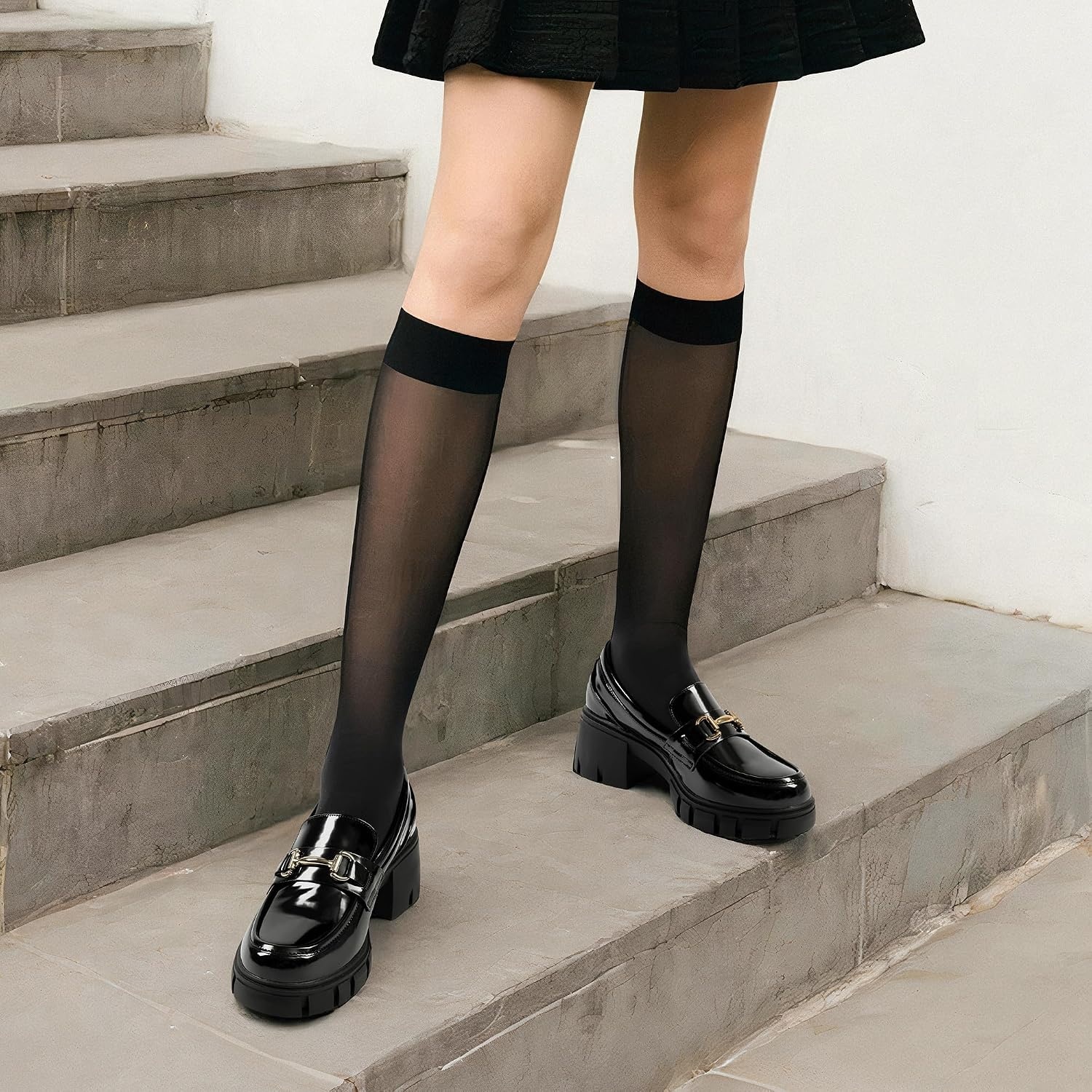 image:imageDREAM PAIRS Womens Platform Chunky LoafersBlackpat