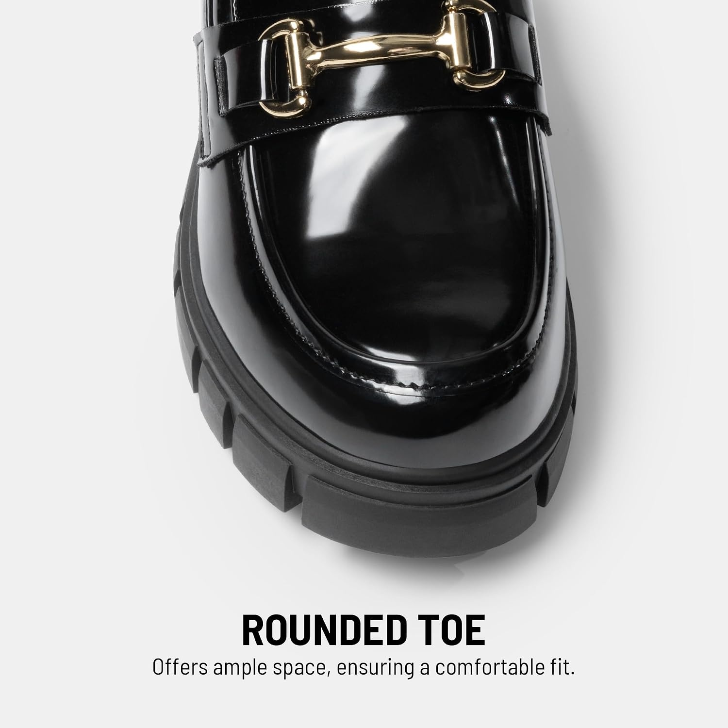 image:imageDREAM PAIRS Womens Platform Chunky LoafersBlackpat