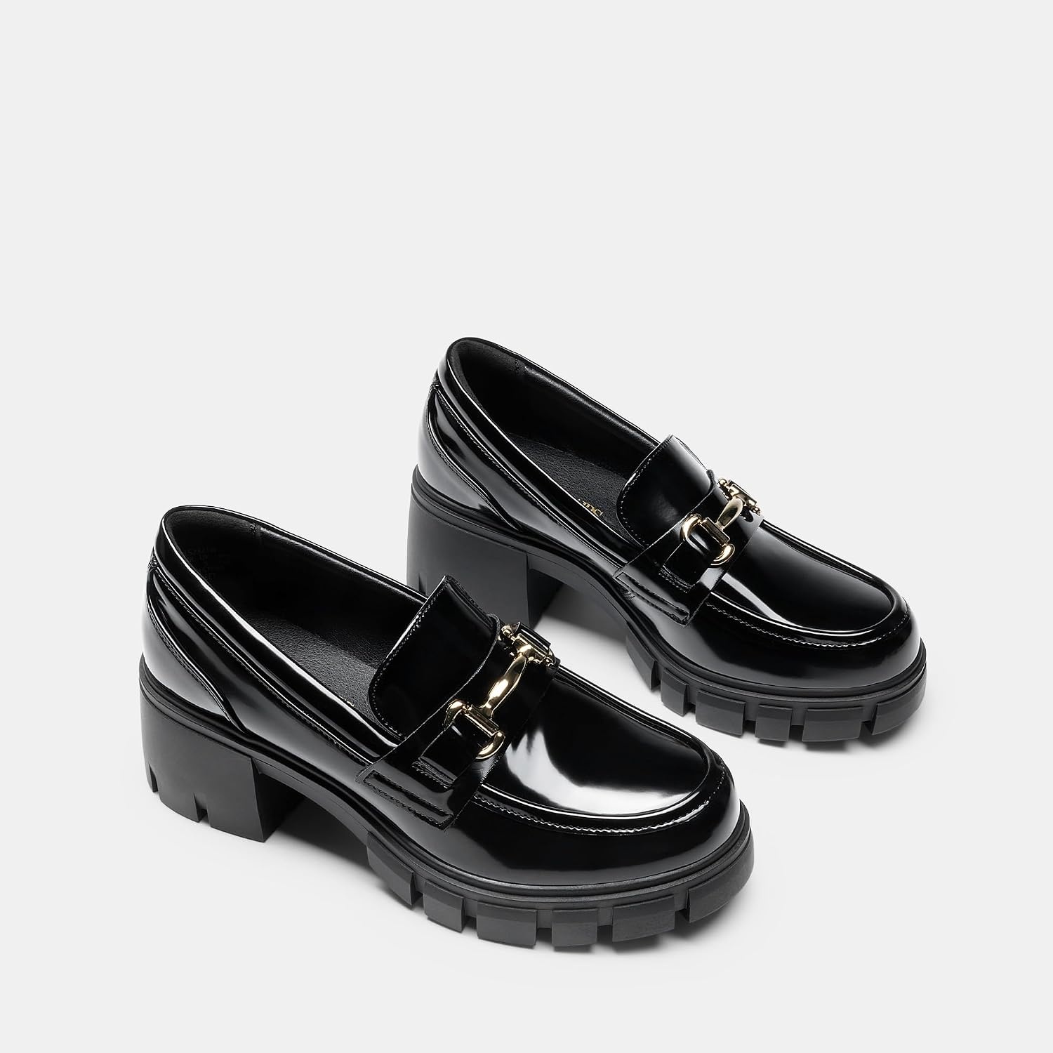 image:imageDREAM PAIRS Womens Platform Chunky LoafersNegropat