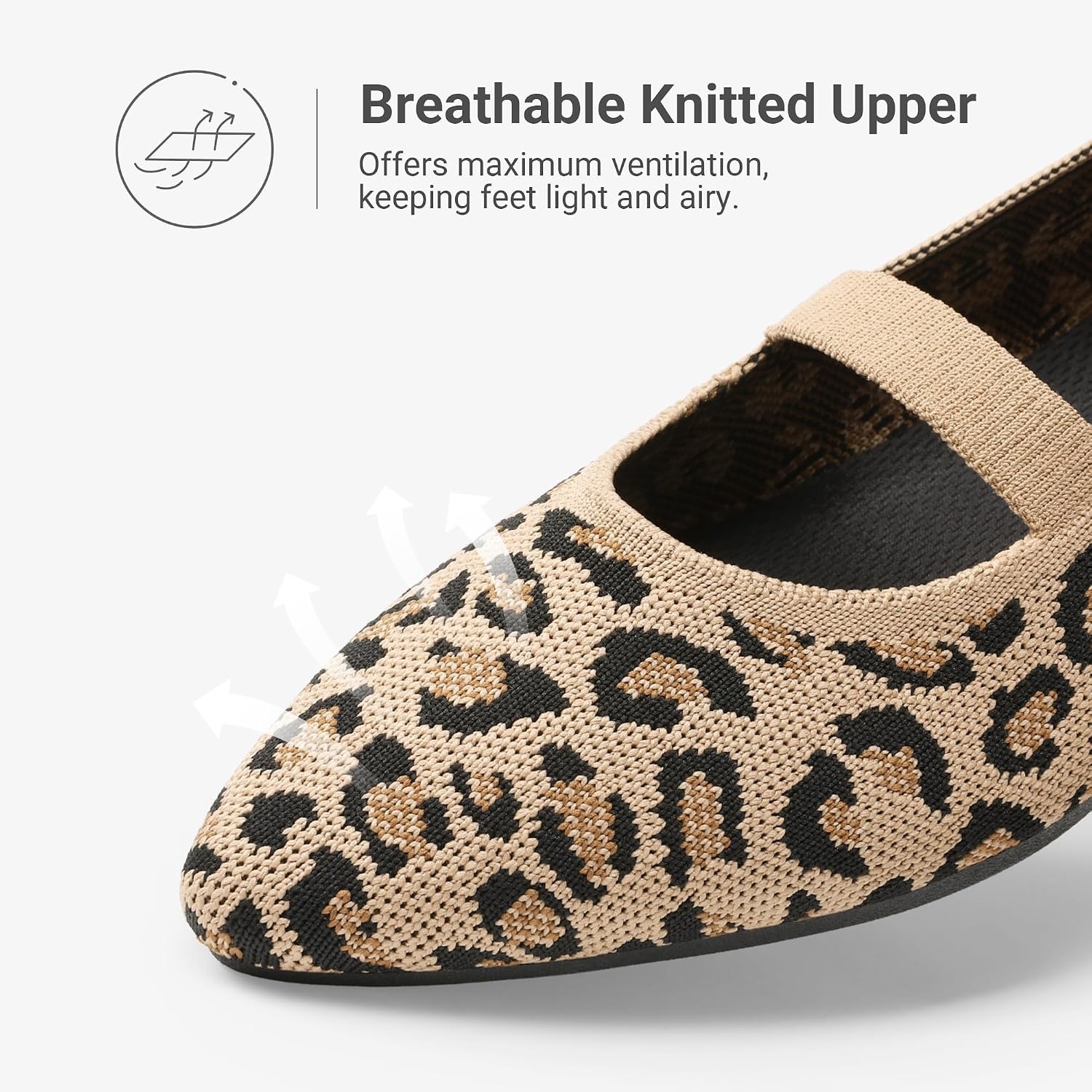 image:imageDREAM PAIRS Womens Pointed Toe Dressy Mary Jane FlatsLeopard