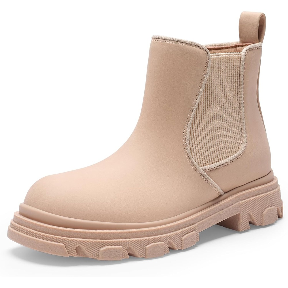 image:imageDREAM PAIRS Girls Combat Ankle Chelsea BootsApricot