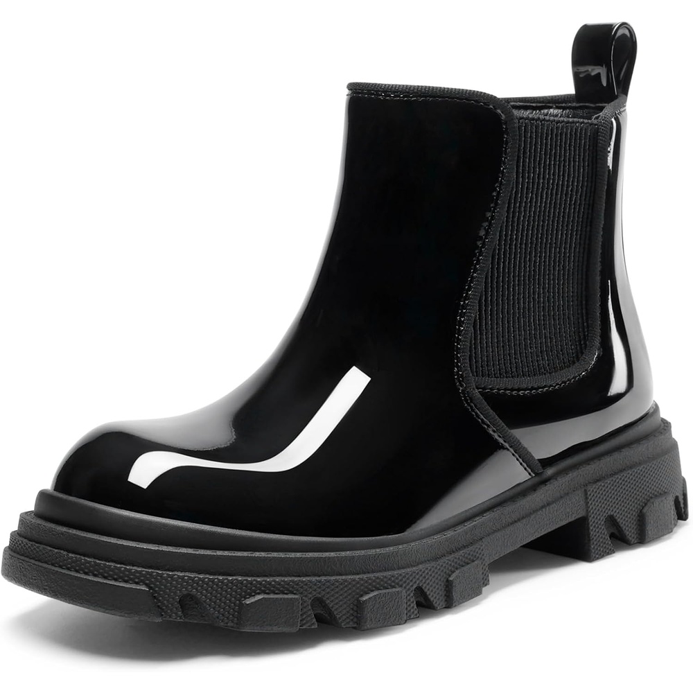image:imageDREAM PAIRS Girls Combat Ankle Chelsea BootsBlackpat