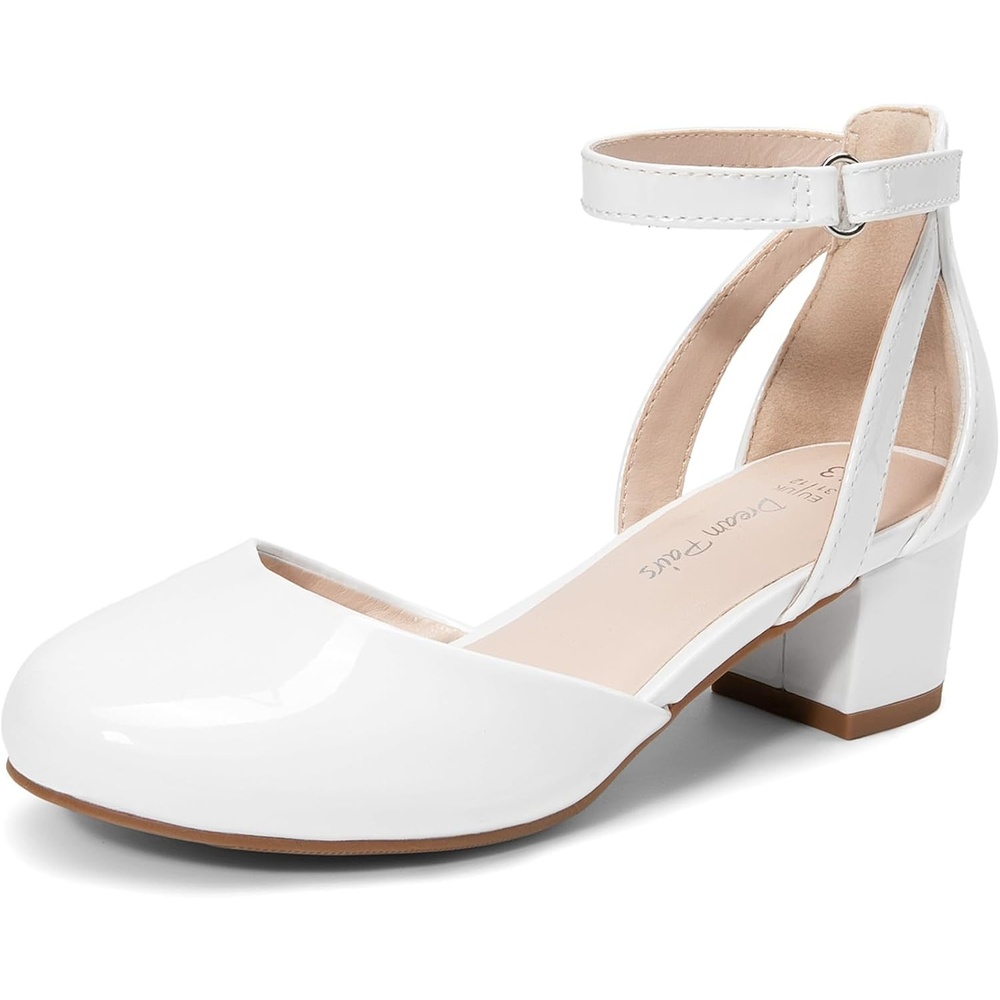 image:imageDREAM PAIRS Girls Dress Shoes Flower Wedding HeelsWhite