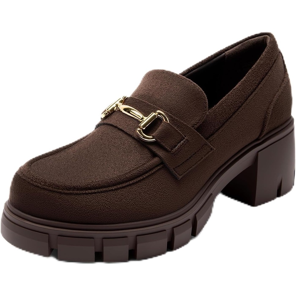 image:imageDREAM PAIRS Womens Platform Chunky LoafersDark Brown