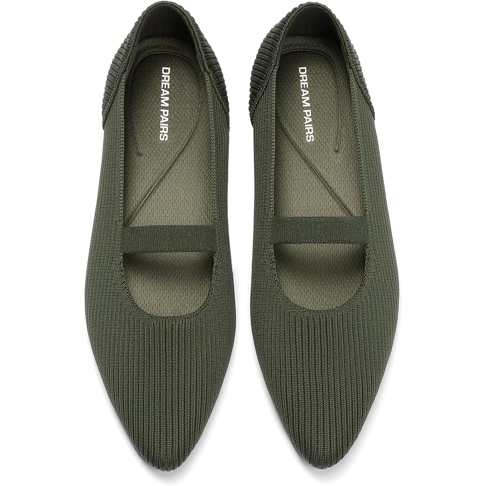 image:imageDREAM PAIRS Womens Pointed Toe Dressy Mary Jane FlatsGreen