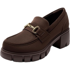 DREAM PAIRS Women’s Platform Chunky Loafers(Dark Brown)