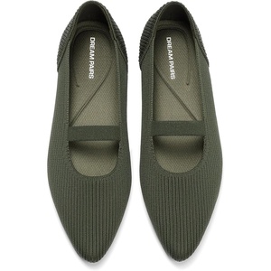 DREAM PAIRS Women’s Pointed Toe Dressy Mary Jane Flats(Green)