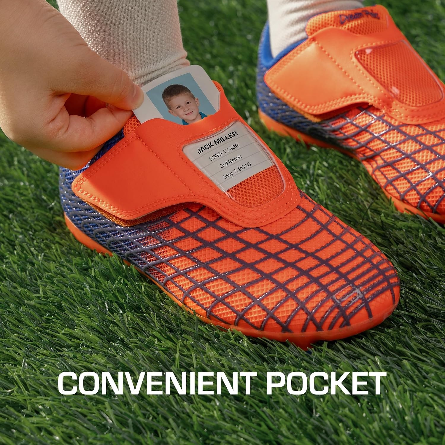 image:imageDREAM PAIRS Boys Girls Laceless Soccer CleatsOrangeBlue