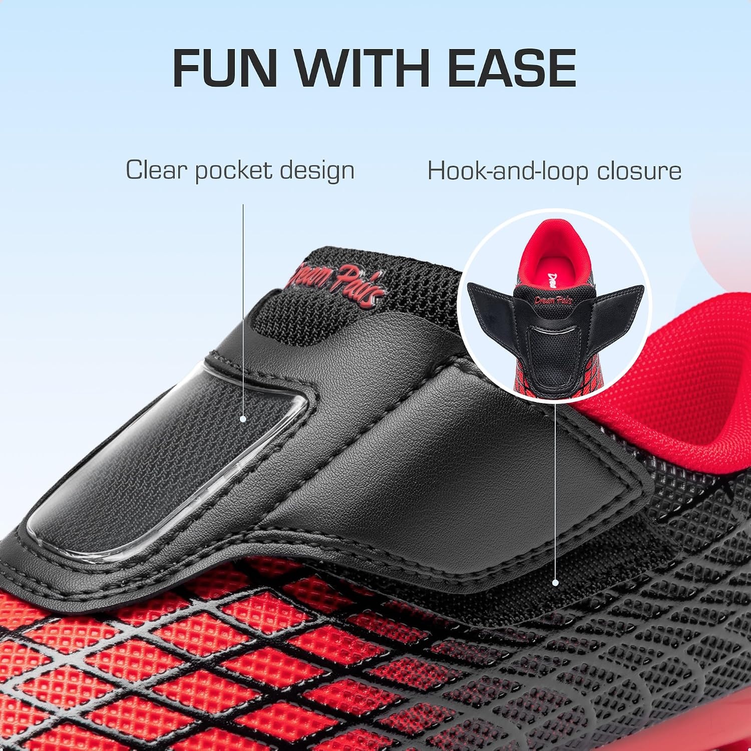 image:imageDREAM PAIRS Boys Girls Laceless Soccer CleatsRedBlack