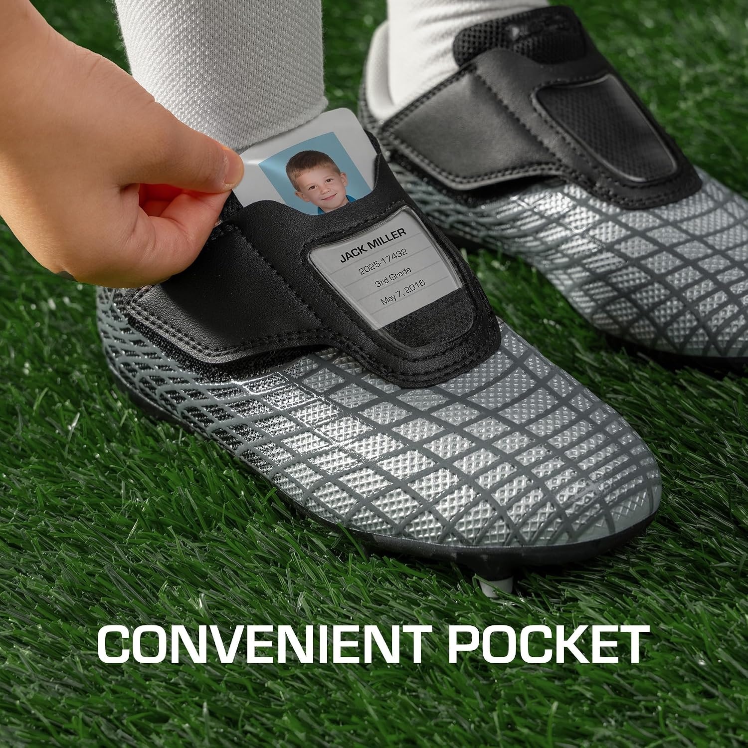 image:imageDREAM PAIRS Boys Girls Laceless Soccer CleatsSilverBlack
