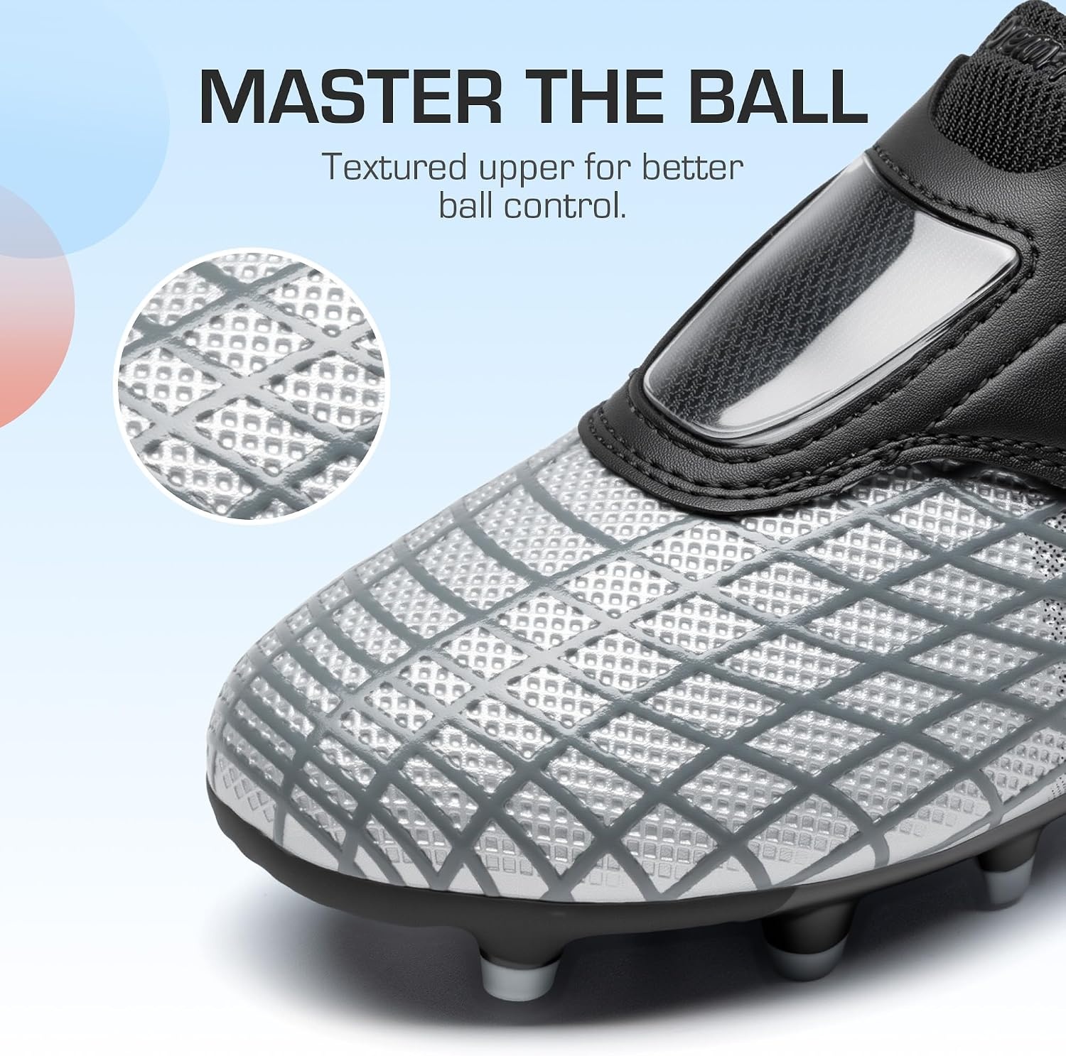 image:imageDREAM PAIRS Boys Girls Laceless Soccer CleatsSilverBlack