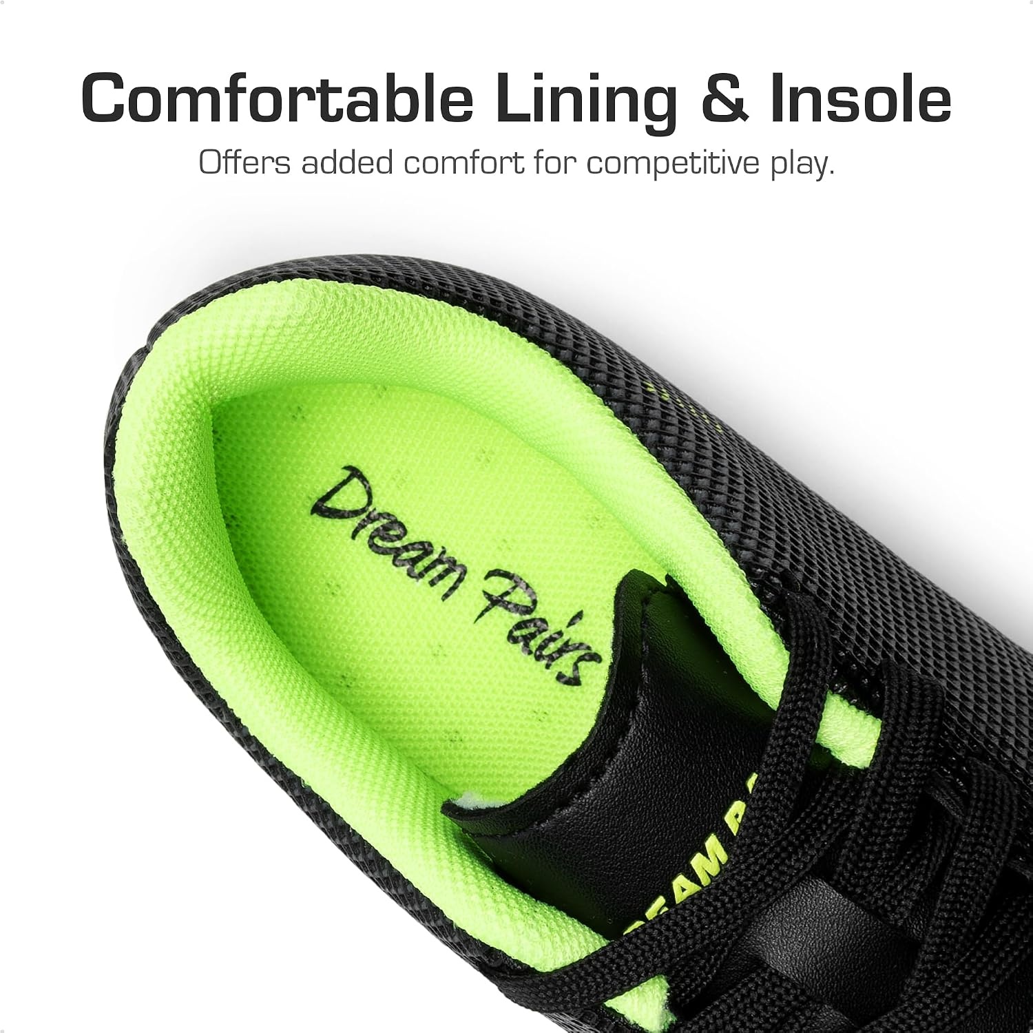 image:imageDREAM PAIRS Boys Girls Soccer CleatsBlackNeon Green