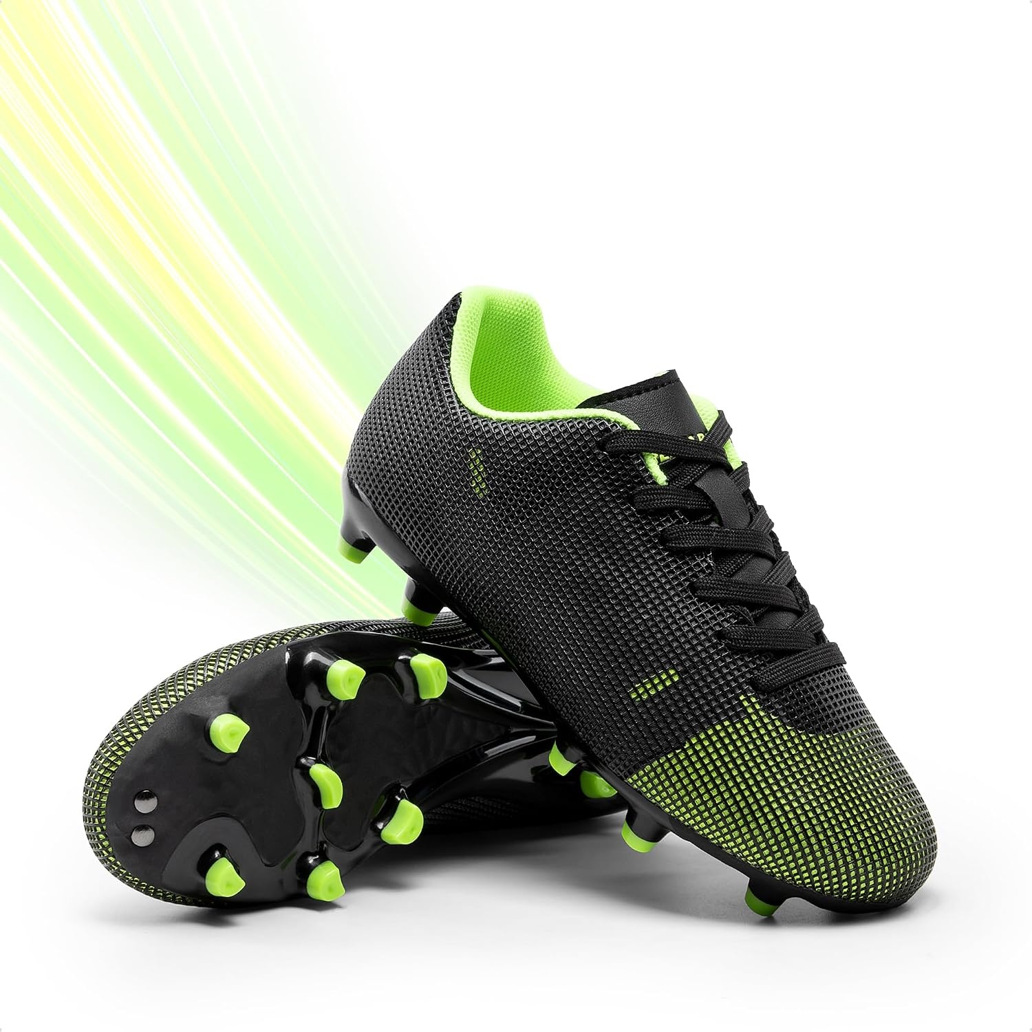 image:imageDREAM PAIRS Boys Girls Soccer CleatsBlackNeon Green