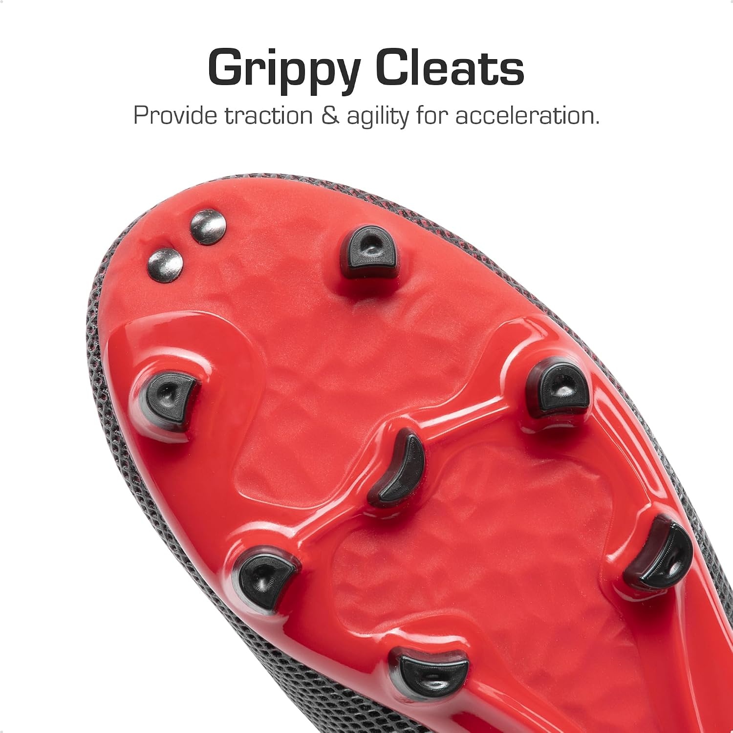 image:imageDREAM PAIRS Boys Girls Soccer CleatsBlackRed