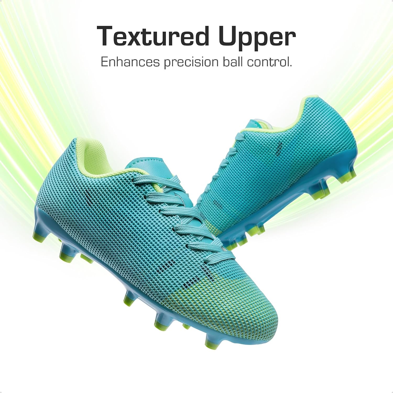 image:imageDREAM PAIRS Boys Girls Soccer CleatsBlueNeon Green