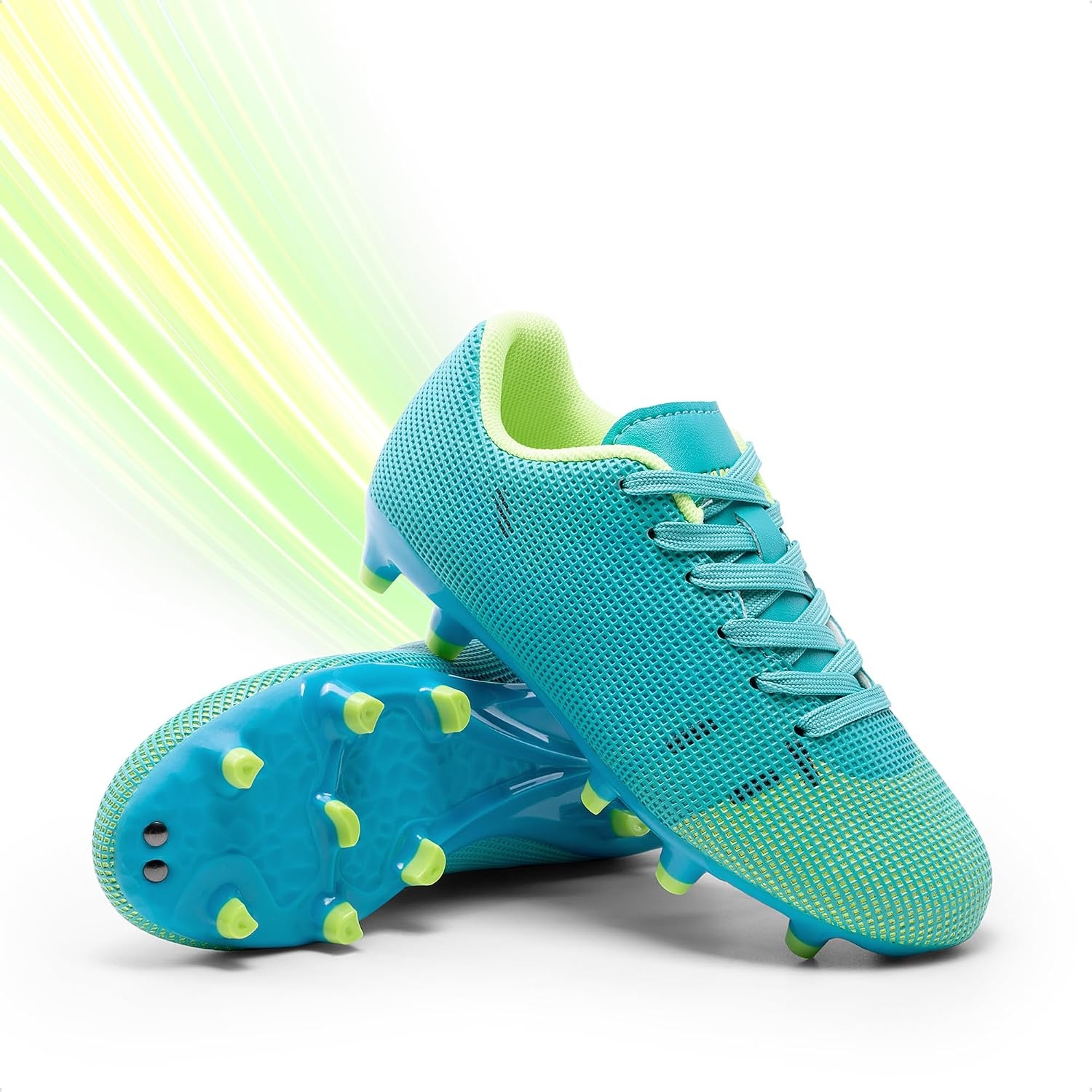 image:imageDREAM PAIRS Boys Girls Soccer CleatsBlueNeon Green