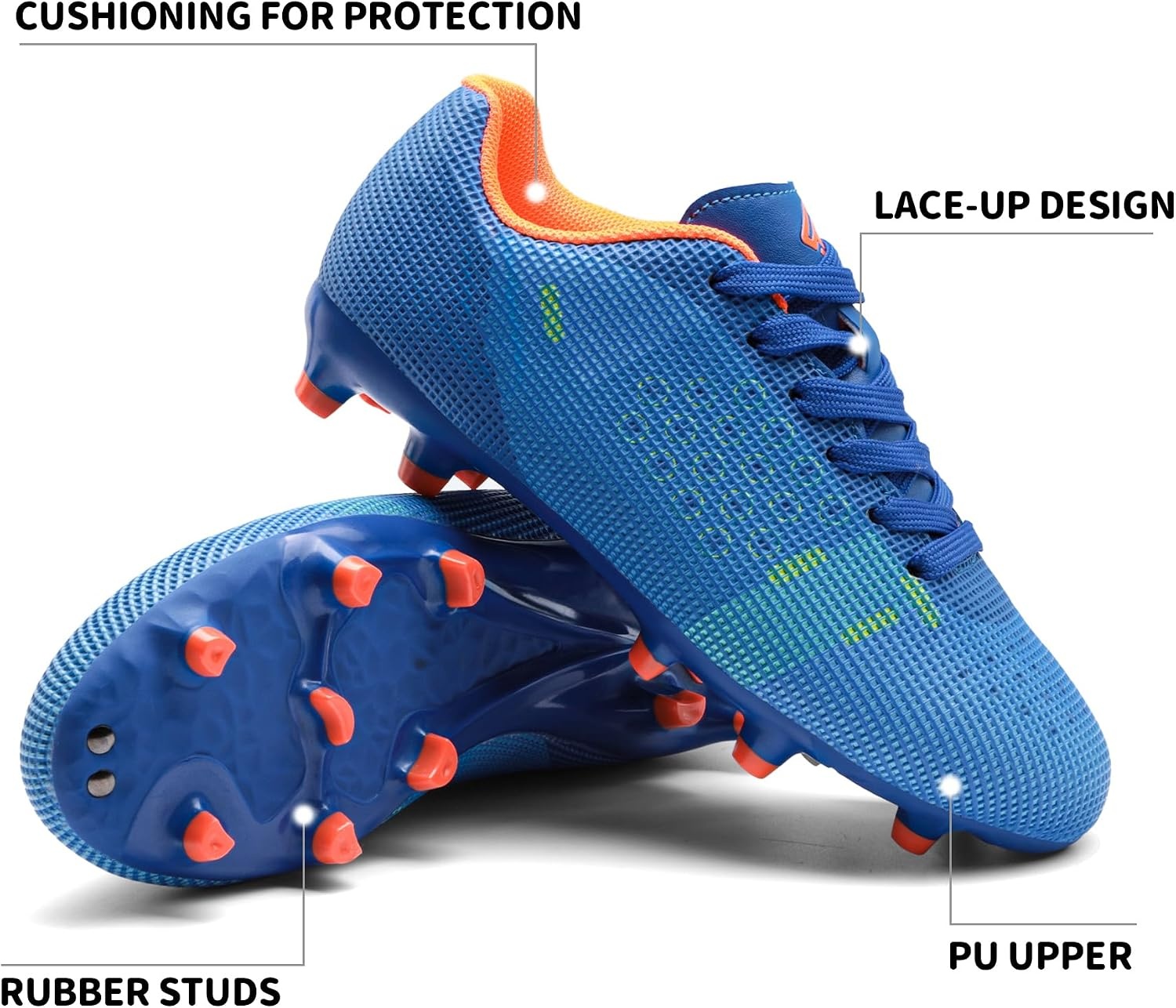 image:imageDREAM PAIRS Boys Girls Soccer CleatsRoyal BlueOrange