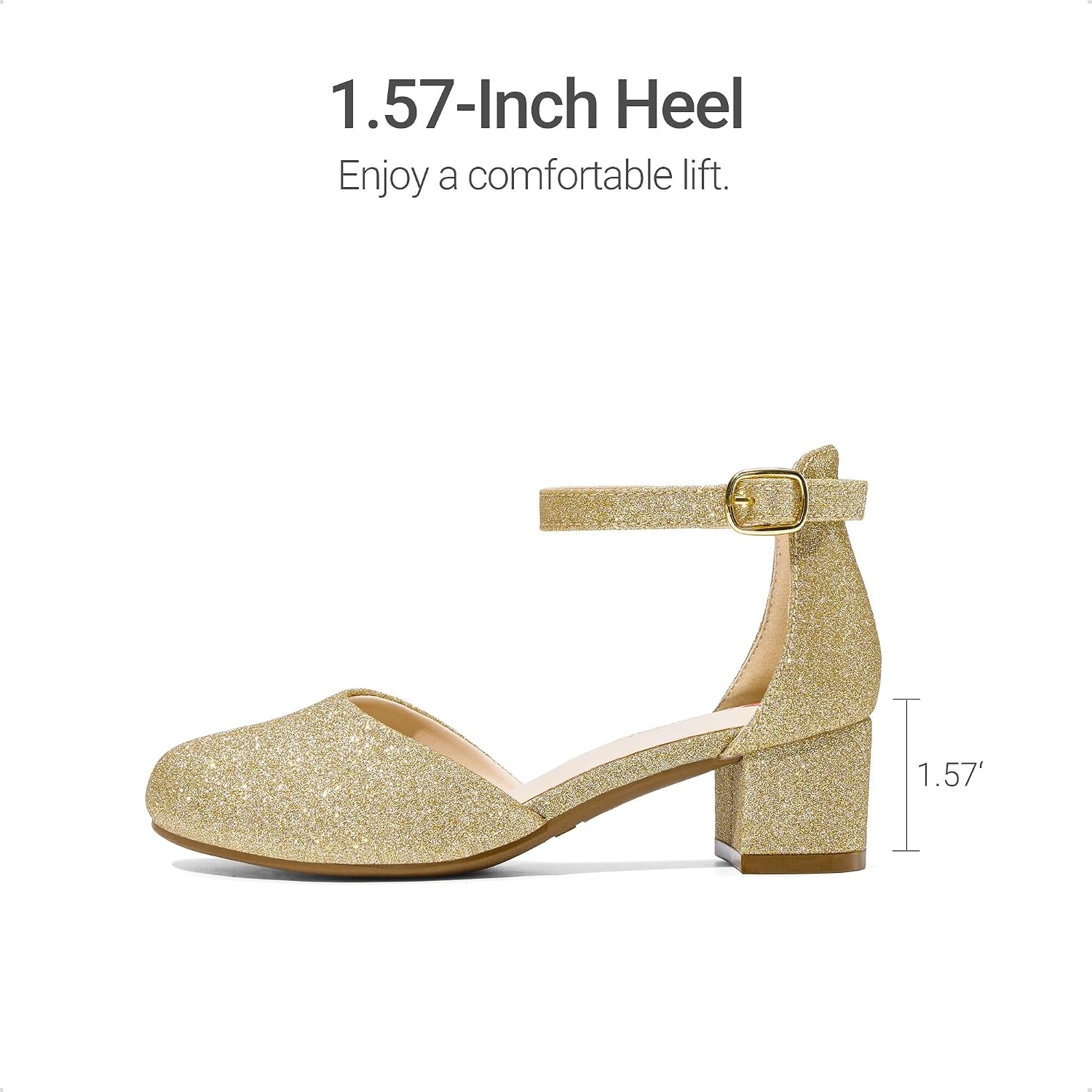image:imageDREAM PAIRS Girls Dress Shoes Wedding Flower HeelsAll Gold