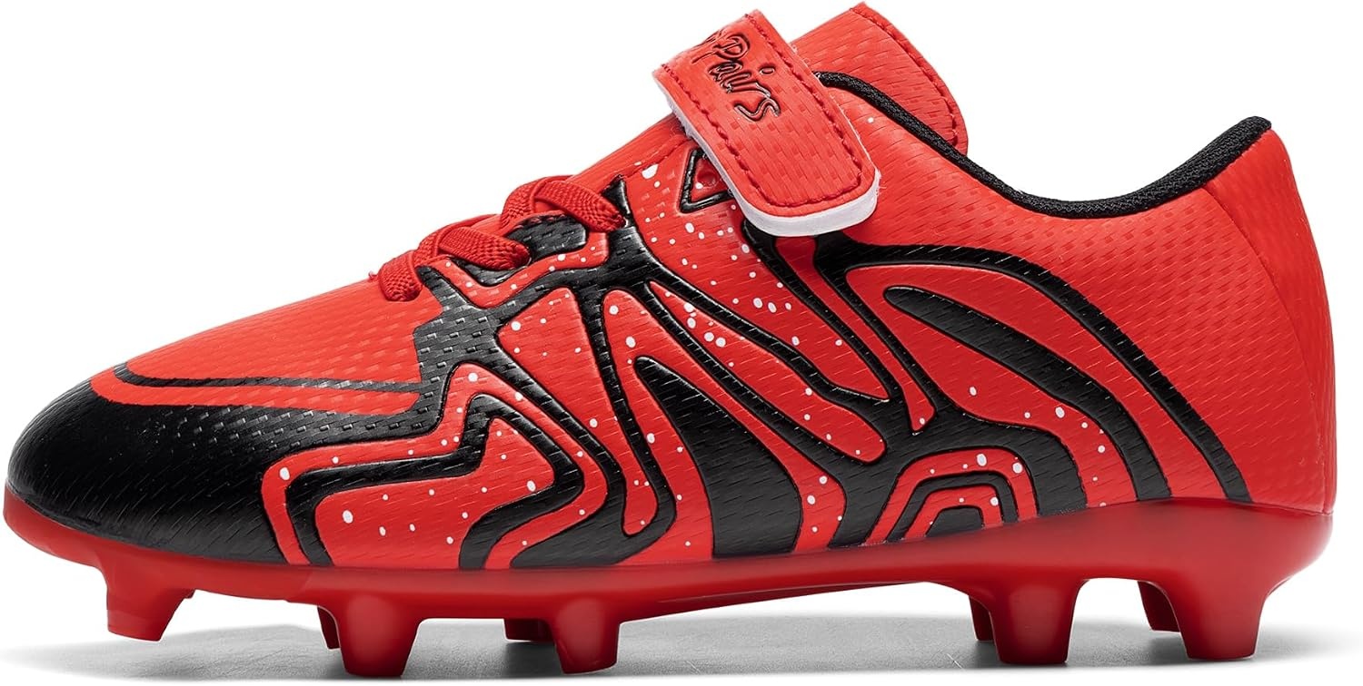 image:imageDREAM PAIRS Kids Soccer Cleats Boys GirlsRedBlack