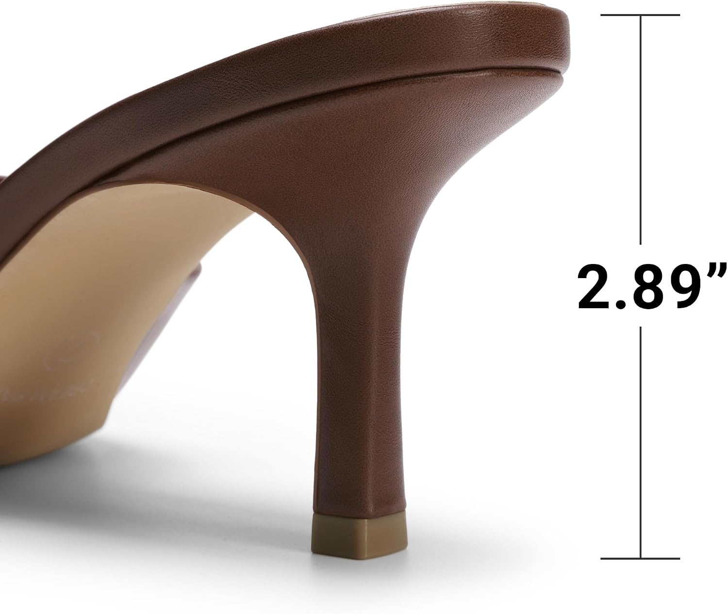 image:imageDREAM PAIRS Womens Comfort Square Toe Kitten Mule HeelsBrown