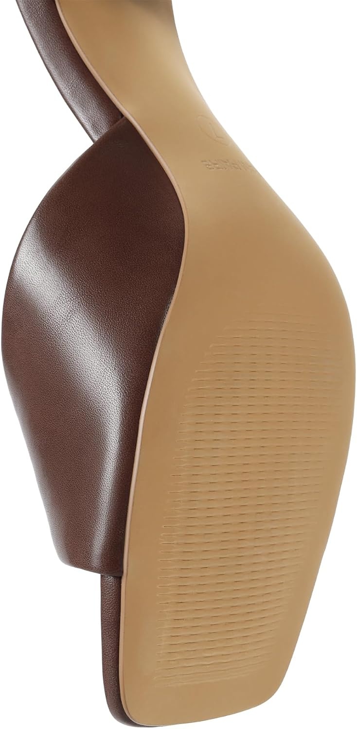 image:imageDREAM PAIRS Womens Comfort Square Toe Kitten Mule HeelsBrown