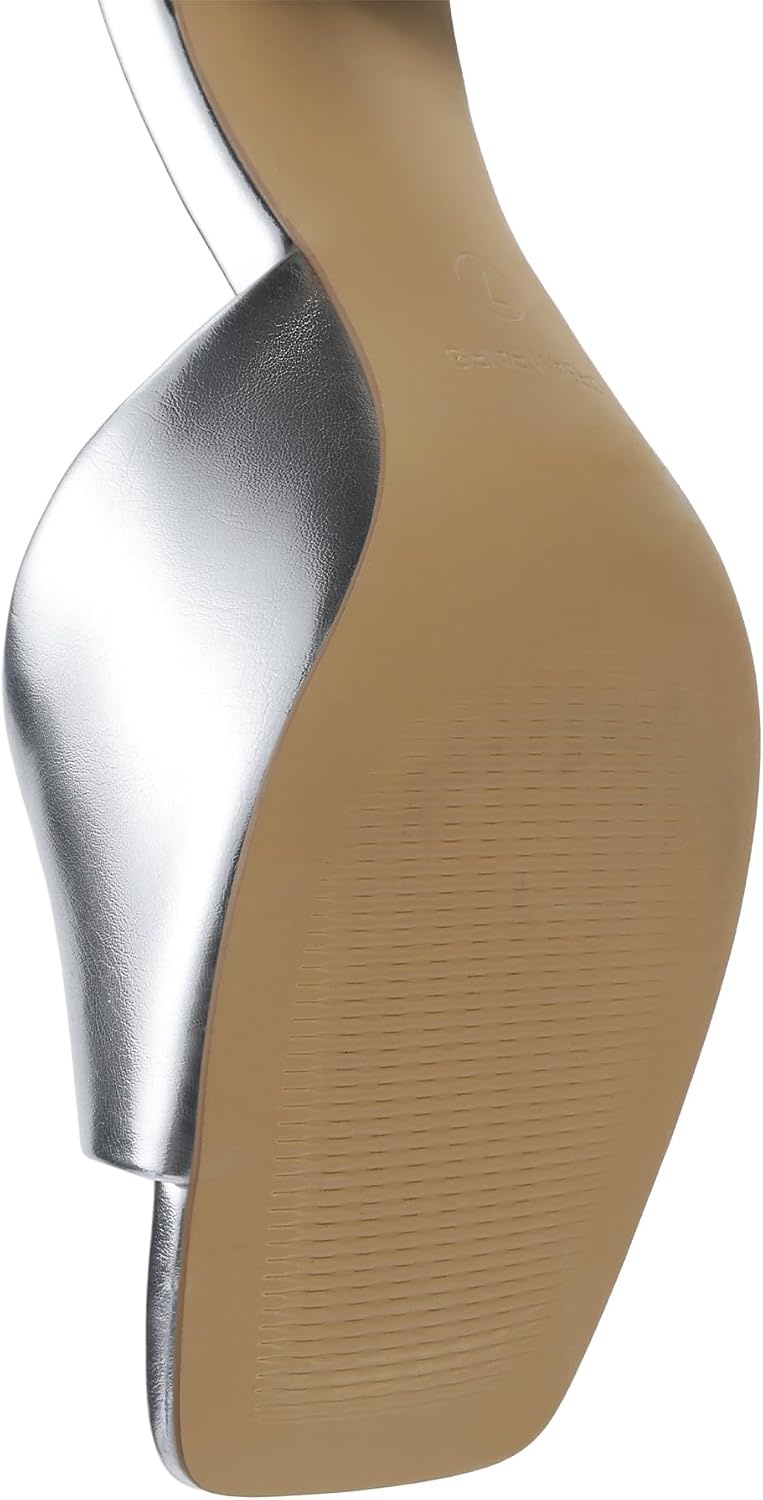 image:imageDREAM PAIRS Womens Comfort Square Toe Kitten Mule HeelsSilver