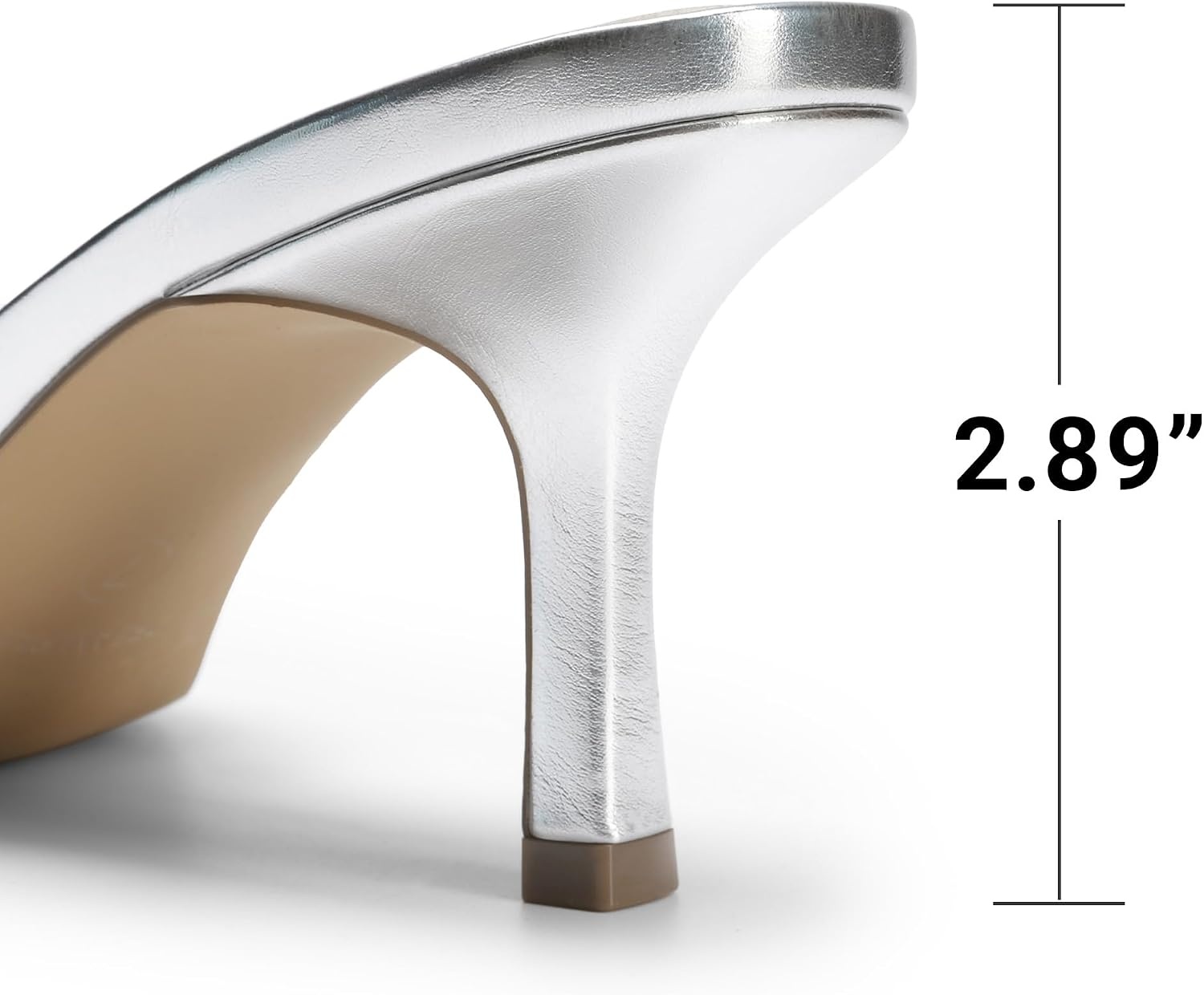 image:imageDREAM PAIRS Womens Comfort Square Toe Kitten Mule HeelsSilver