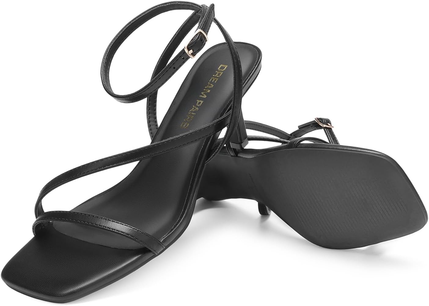 image:imageDREAM PAIRS Womens Low Kitten Heels Strappy SandalsBlack
