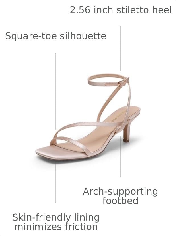 image:imageDREAM PAIRS Womens Low Kitten Heels Strappy SandalsChampagne