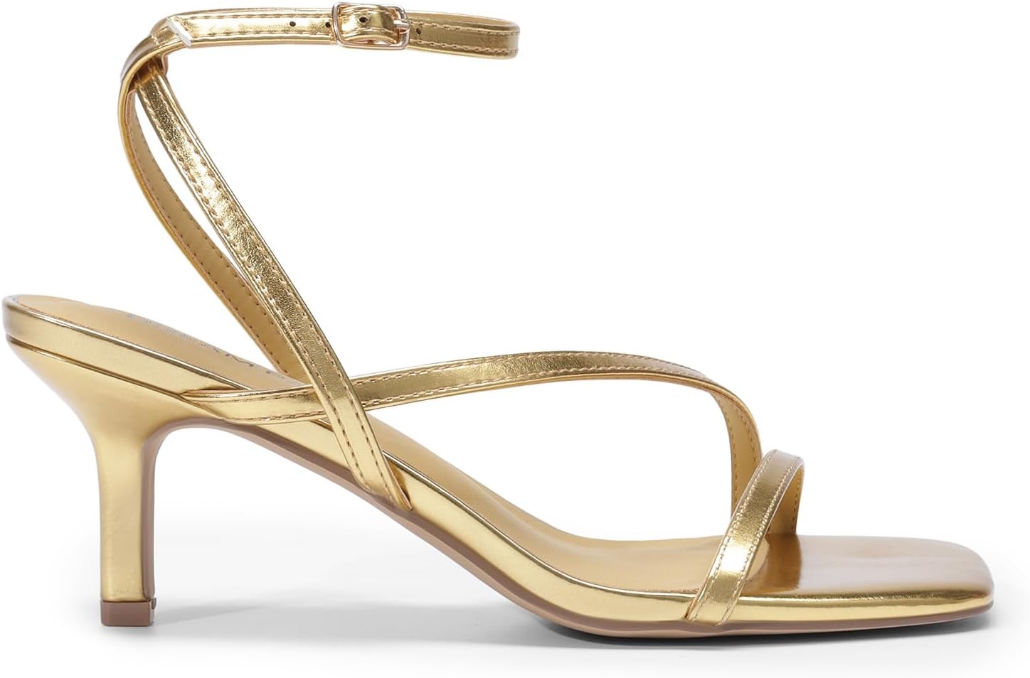 image:imageDREAM PAIRS Womens Low Kitten Heels Strappy SandalsGold